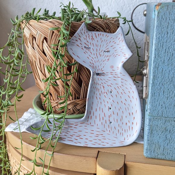 Anthropologie Deep Sleep Ceramic Fox Tricket Tray - Picture 1 of 9